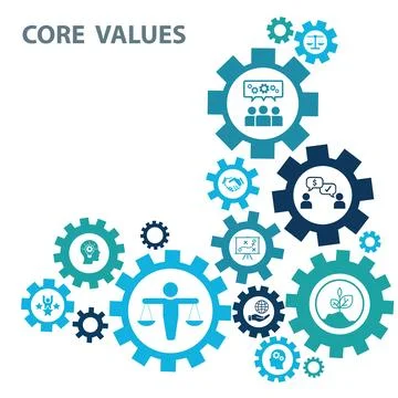 Core Values - Mission, integrity value icon Stock Illustration