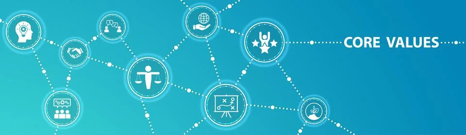 Core Values - Mission, integrity value icon Stock Illustration