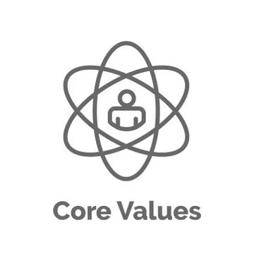 Core Values Outline / Line Icon Conveying Integrity &amp; Purpose Stock Illustration