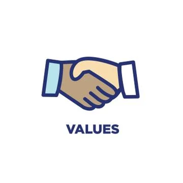Core Values Outline / Line Icon Conveying Specific Purpose Stock Illustration