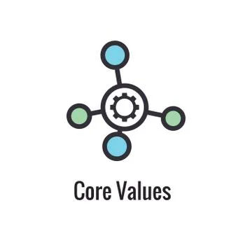 Core Values Outline / Line Icon Conveying Specific Purpose Stock Illustration