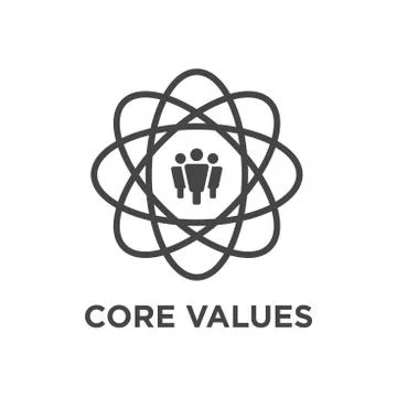 Core Values Outline / Line Icon Conveying Integrity &amp; Purpose Stock Illustration