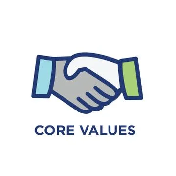 Core Values Outline / Line Icon Conveying Specific Purpose Illustrazione stock