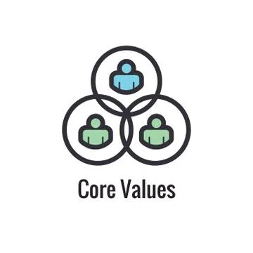 Core Values Outline / Line Icon Conveying Specific Purpose Stock Illustration