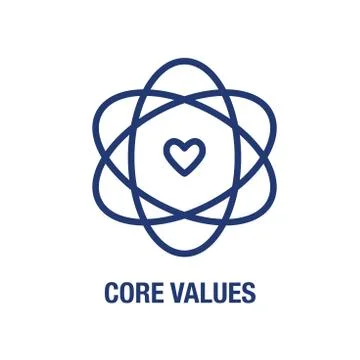 Core Values Outline / Line Icon Conveying Integrity &amp; Purpose Stock Illustration