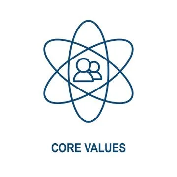 Core Values Outline / Line Icon Conveying Integrity &amp; Purpose Stock Illustration