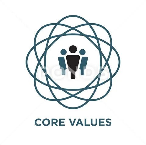 Core Values Outline / Line Icon Conveying Integrity & Purpose ~ Clip ...