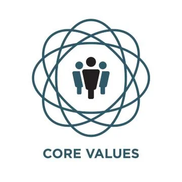 Core Values Outline / Line Icon Conveying Integrity &amp; Purpose Stock Illustration