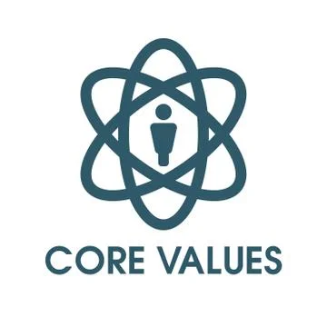 Core Values Outline / Line Icon Conveying Integrity &amp; Purpose Stock Illustration