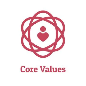 Core Values Outline / Line Icon Conveying Integrity &amp; Purpose Illustrazione stock