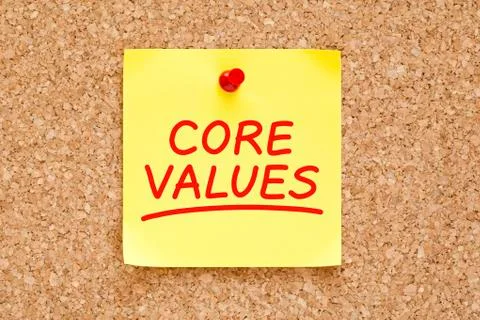 Core values sticky note 库存照片