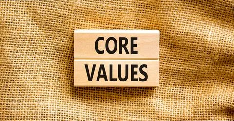 Core values symbol. Concept words Core values on wooden blocks on a beautiful Stock Photos