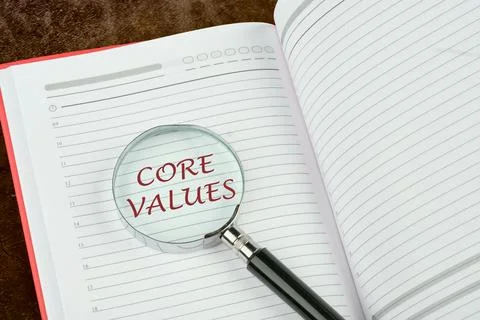 CORE VALUES symbol. Concept words. Business and CORE VALUES concept. Copy s.. Stock Photos