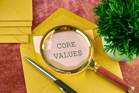 CORE VALUES symbol. Concept words. Business and CORE VALUES concept. Copy s.. Stock Photos