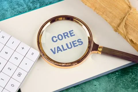 CORE VALUES symbol. Concept words. Business and CORE VALUES concept. Copy spa Stock Photos
