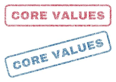 Core Values Text Textile Seal Stamp Watermarks Illustrazione stock