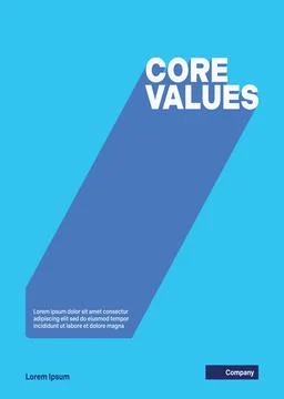 Core Values Typography Banner. Business infographic template. Illustrazione stock