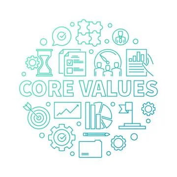 Core Values vector round modern outline illustration イラスト素材
