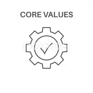 Core Values w Social Responsibility Image - Business Ethics and Trust Stock Illustration
