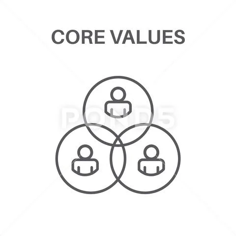Core Values w Social Responsibility Image - Business Ethics and Trust Stock Illustration