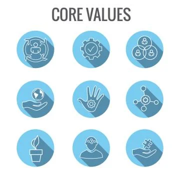 Core Values w Social Responsibility Image - Business Ethics and Trust Stock Illustration