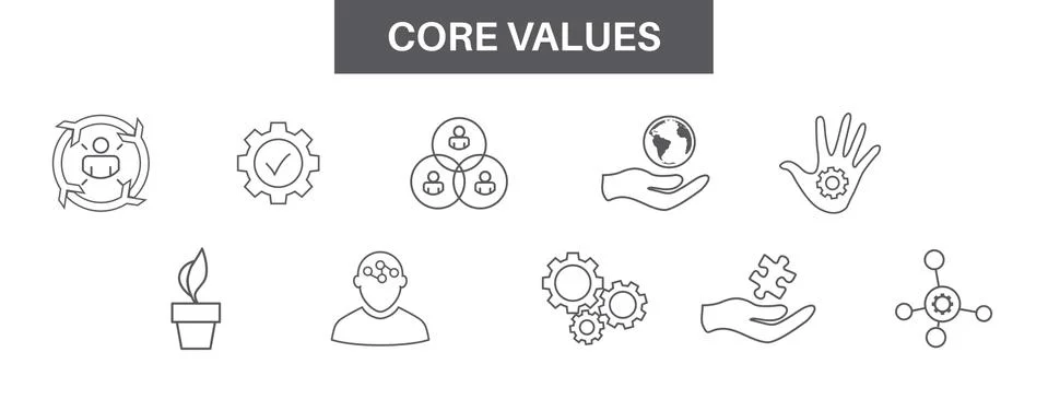 Core Values w Social Responsibility Image - Business Ethics and Trust Stock Illustration
