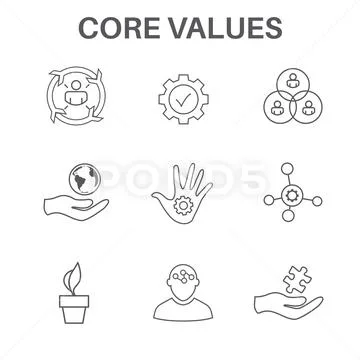 Core Values w Social Responsibility Image - Business Ethics and Trust Stock Illustration