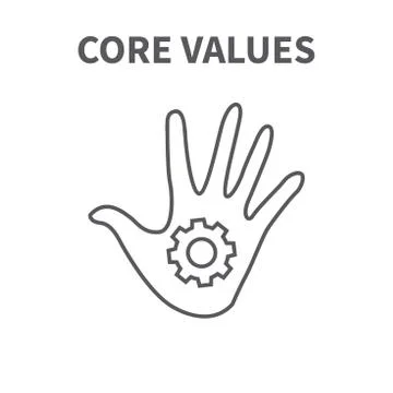 Core Values w Social Responsibility Image - Business Ethics and Trust Stock Illustration