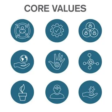 Core Values w Social Responsibility Image - Business Ethics and Trust Illustrazione stock