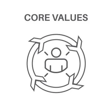 Core Values w Social Responsibility Image - Business Ethics and Trust Illustrazione stock