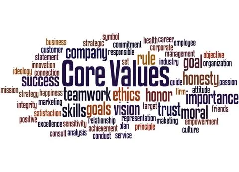 Core values, word cloud concept Stock Illustration