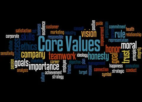 Core values, word cloud concept Stock Illustration