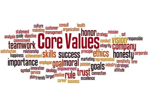 Core values, word cloud concept Stock Illustration