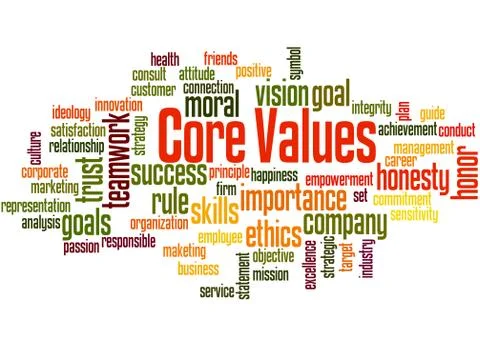 Core values, word cloud concept Stock Illustration