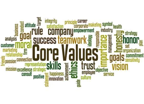 Core values, word cloud concept Stock Illustration