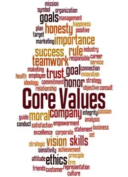 Core values, word cloud concept Stock Illustration