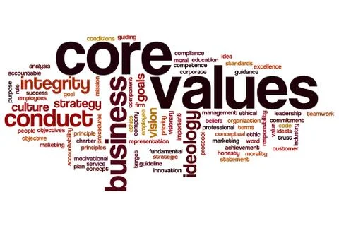 Core values word cloud Stock Illustration