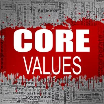 Core values word cloud Stock-Illustration