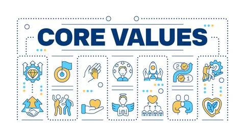 Core values word concept isolated on white Stock Illustration