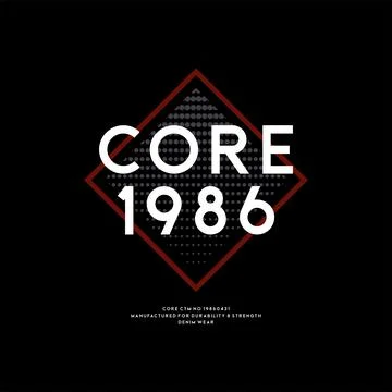 Core vector typography for t-shirt. perfect for simple style Stock Illustration