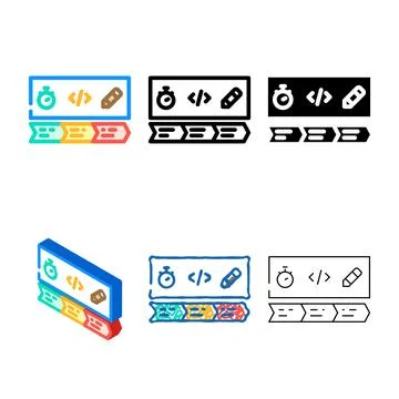 Core web multipack vitals seo color icon vector Stock Illustration