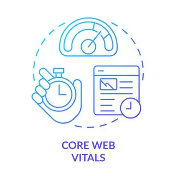 Core web vitals blue gradient concept icon Stock Illustration