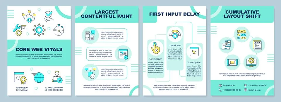 Core web vitals brochure template Stock Illustration