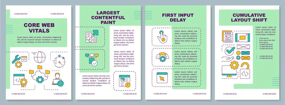 Core web vitals brochure template Stock Illustration
