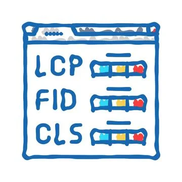 Core web vitals seo icon doodle illustration Stock Illustration