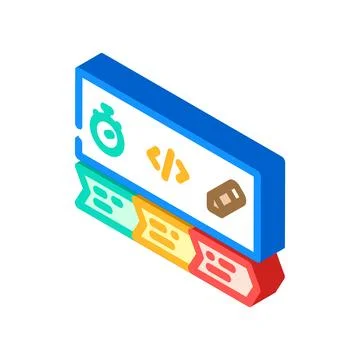 Core web vitals seo isometric icon vector illustration Stock Illustration