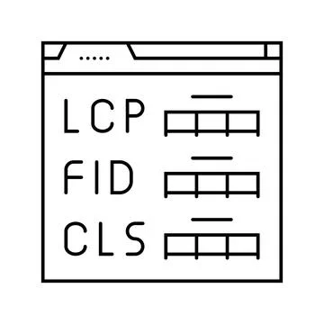 Core web vitals seo line icon vector illustration Stock Illustration