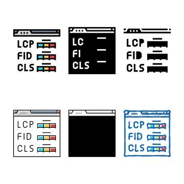 Core web vitals styles seo color icon vector Stock Illustration