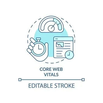 Core web vitals turquoise concept icon Stock Illustration