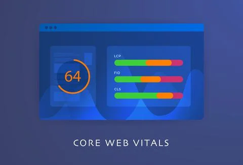 Core Web Vitals - web performance for web site and search engine rankings Stock Illustration